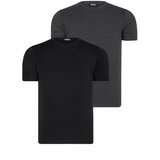 Dewberry DUAL SET T8569 BIKE COLLAR MENS T-SHIRT-DARK BLACK-ANTHRACITE Cijene