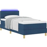 Box Spring Krevet s madracem &amp LED plavi 100x200 cm tkanina | shoptok.hr