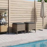  Vrtni otoman 2 Komad Siva i tamno siva 38 x 38 x 45 cm PE ratan | shoptok.hr