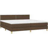  Box spring postelja z vzmetnico temno rjav 200x200 cm blago, (20724396) | Shoptok.si