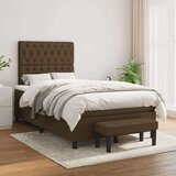  Box spring postelja z vzmetnico temno rjav 120x200 cm blago, (20900169) Cene