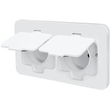 solight 5B323W - Spoljna ugradna podna dvostruka utičnica IP55, bela, pravougaona | Eponuda.com