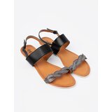 Shelvt Black sandals with a decorative strap | Shoptok.si