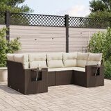 vidaXL 6-dijelni set vrtnih sofa od poliratana s jastucima smeđi | shoptok.hr