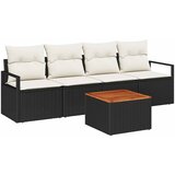 vidaXL Vrtna sedežna garnitura 5 pcs Črna in bela, (5000020026) | Shoptok.si