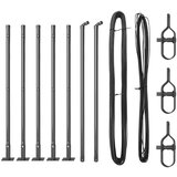  Stupovi Ograde s Baznim Plocama 7 kom Ø32mm 90cm Galvanizirani Čelik | shoptok.hr