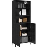 vidaXL Strani šal 2 pcs Črna Orehovina 69.5 x 32.5 x 180 cm | Shoptok.si