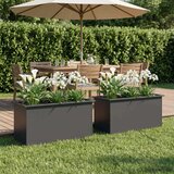  Vrtna posuda za sadnju s LED svjetlom 2 kom. Crna - Crna 50 x 100 x 48 cm 2 | shoptok.hr