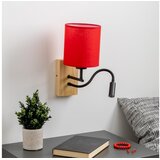  Brilagi - LED zidna lampa NUBILA WOOD 1xE27/25W/230V + LED/3W hrast/crvena | Eponuda.com