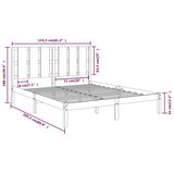  Okvir za krevet od masivnog drva crni 150 x 200 cm veliki | Eponuda.ba