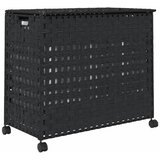  Košara za rublje s kotačima crna 66x35x60 cm od ratana | shoptok.hr