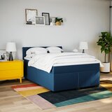  Krevet s oprugama i madracem plavi 140x200 cm od tkanine | shoptok.hr