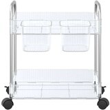 Kolica za pohranu 2 nivoa prozirna 37x28x43 5 cm akril | shoptok.hr