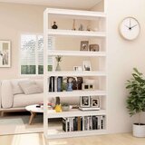 vidaXL Ormarić za knjige / pregrada bijeli 100x30x200 cm od borovine | shoptok.hr