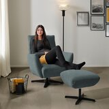 Dieter Knoll FOTELJ, sivomodra tekstil | Shoptok.si