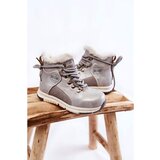 Big Star Children's insulated boots with a zipper KK374178 Silver Cene'.'