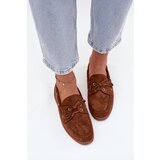 Boto Women's Loafers Moccasins With Lacing Camel Calivra | Shoptok.si