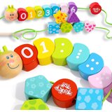 Tooky Toy drveni blokovi za navlačenje gusjenice koja uči brojati 20 kom. Cijene