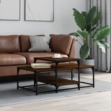 vidaXL Klubska mizica rjavi hrast 102x60x45 cm inženirski les Cene