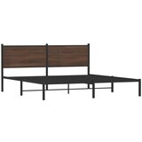  The Living Store Kovinski posteljni okvir brez vzmetnice rjavi hrast 183x213 cm - Posteljni Okvir, (21496668) | Shoptok.si