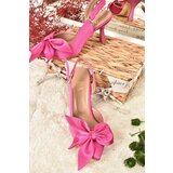 Fox Shoes Women's Fuchsia Satin Fabric Heeled Shoes | shoptok.hr