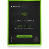 KORIKA Korean Heritage Artemisia & Fermented Soybean Extract Soothing Sheet Mask pomirjevalna tekstilna maska Artemisia & fermented soybean extract sh Cene