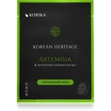 KORIKA Korean Heritage Artemisia & Fermented Soybean Extract Soothing Sheet Mask pomirjevalna tekstilna maska Artemisia & fermented soybean extract sh