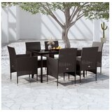  7-dijelni vrtni blagovaonski set s jastucima crni | shoptok.hr