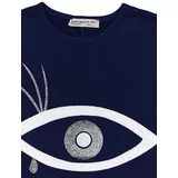 Fashionhunters Girls' sweatshirt with dark blue application