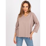 RUE PARIS Blouse-RV-BZ-7558.30-dark beige | Shoptok.si