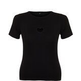 Trendyol Curve Black Heart Cut-Out Detail Knitted T-Shirt Cene