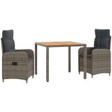  Vanjski set za objedovanje 3 kom. Svijetlo siva i tamno siva | shoptok.hr