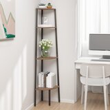 The Living Store 4-nadstropni kotni regal temno rjav in črn 45,5x31,5x150 cm - Kotni Regal, (21836357) | Shoptok.si