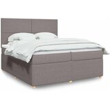  Krevet s oprugama i madracem smeđesivi 200x200 cm od tkanine | shoptok.hr