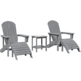  Vrtni Stol 3 pcs Svetlo siva Polietilen, (5000285769) | Shoptok.si