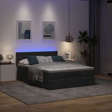 vidaXL Otomanska postelja z vzmetnico črn 140x190 cm blago Cene