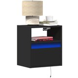 vidaXL Stenske TV omarice z LED lučkami 2 kosa črna 41x31x45 cm Cene