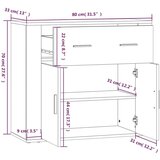  Komoda siva sonoma 80x33x70 cm inženirski les, (20594745) | Shoptok.si