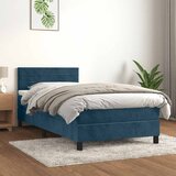 Box spring krevet s madracem tamnoplavi 100x200 cm baršunasti | shoptok.hr