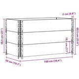  Vrtna sadilica 100x50 cm od masivne borovine | shoptok.hr