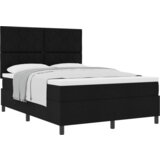  postelja s škatlo in vzmetnico Črna 140x190 cm Tkanina, (22083040) | Shoptok.si