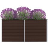 vidaXL Povišena vrtna gredica 160 x 80 x 45 cm pocinčani čelik smeđa | shoptok.hr