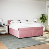  Krevet s oprugama i madracem ružičasti 180x200 cm baršunasti | shoptok.hr