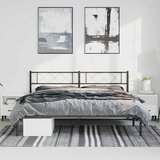  Metalni okvir za krevet s uzglavljem crni 193x203 cm | shoptok.hr