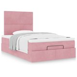 vidaXL Otomanski posteljni okvir z vzmetnicami roza 120x200cm žamet, (21607285) | Shoptok.si