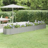 vidaXL Visoka greda iz prašno premazanega jekla 368x80x36 cm srebrna Cene