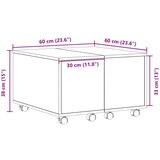  Stolić za kavu Crni hrast 60x60x38 cm Igrački drvo | shoptok.hr