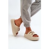Boto Women's Lightweight Foam Flip-Flops with Decorations Beige Orchia | Shoptok.si