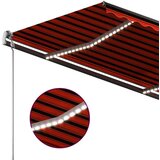  Ročno zložljiva tenda z LED lučkami 3x2,5 m oranžna in rjava, (20728911) | Shoptok.si