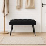  Klupa s gumbastim tkanjem Crna 80 x 40 x 46 cm Baršun | shoptok.hr